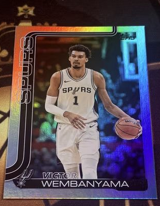 2025-26-Topps-Victor-Wembanyama-195-Rainbow-Foilboard-Basketball-Card-San-Antonio-Spurs-San-Antonio-Spurs-NBA-BASKETBALL-Trading-Card