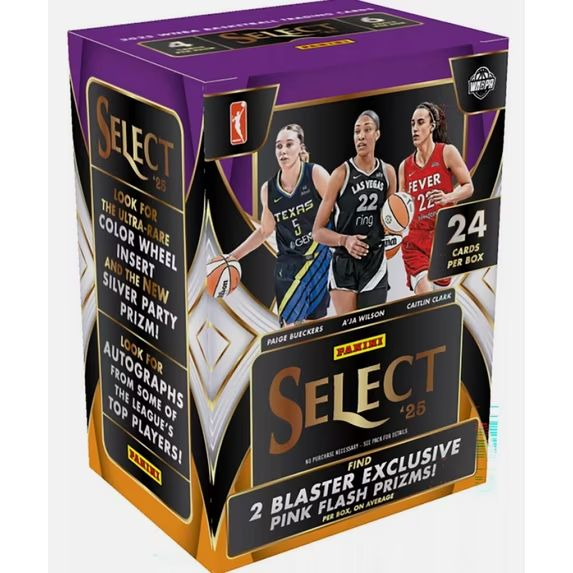 WNBA  / Product: 2025 Panini Select WNBA Basketball Factory Sealed Blaster Box 6 Packs of 4 Cards 24 Cards in All Product Number: Box-501-WMBA