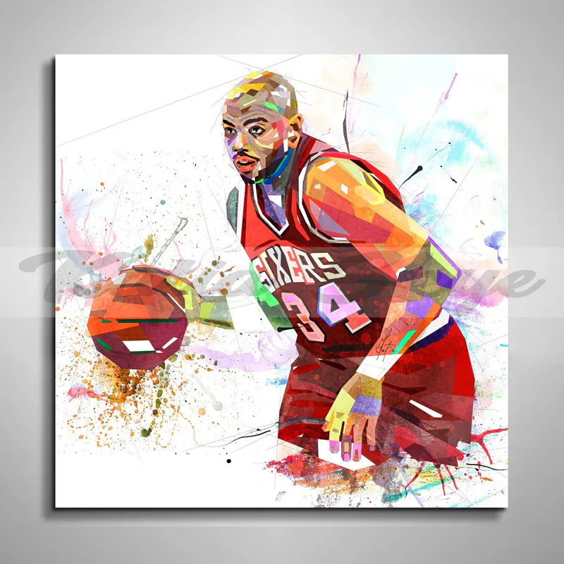CHARLESBARKLEY.webp Charles Barkley Wall Art: Framed Stretch Canvas Mural