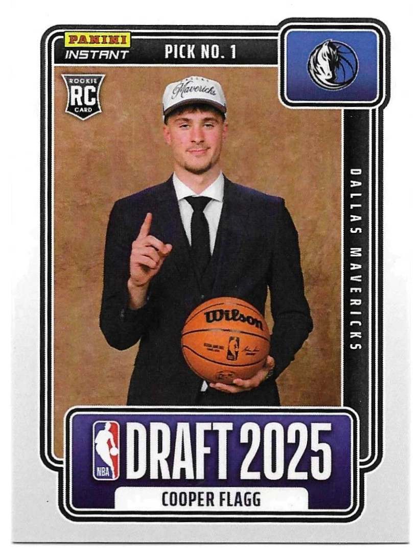 Cooper Flagg Trading Card: 2025 Panini Instant #1 Draft Night RC