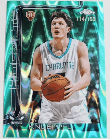 Kon Knueppel Rookie Card Topps Chrome Aqua-Refractor