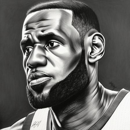 Lebron James Poster Glossy Graphic: 'Serious Intent'