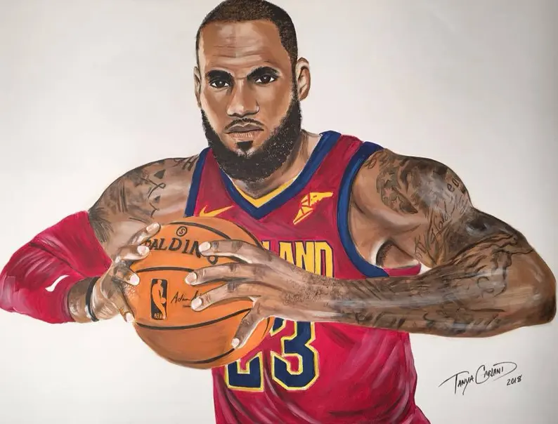 Show Item Only:  Lebron James:  Portrait Cleveland Cavs