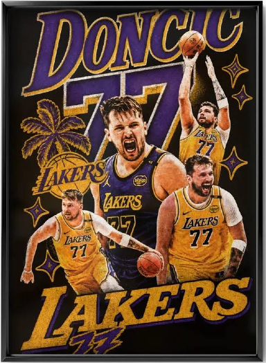 Luca-poster-basic--multi-face-eM Luka Dončić NBA Los Angeles Lakers - Wall Poster