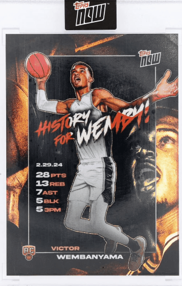 NBA-2023-24-Topps-NOW-Basketball-Card-VW-3-Victor-Wembanyama-40.webp Victor Wembanyama Trading Card NBA 2023-24 Topps NOW VW-2