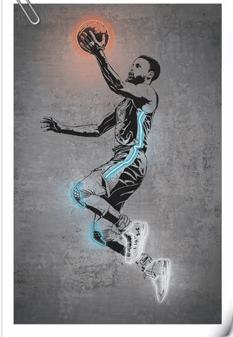 Stephan Curry - Wall-Canvas Print: 'The Lay-up'