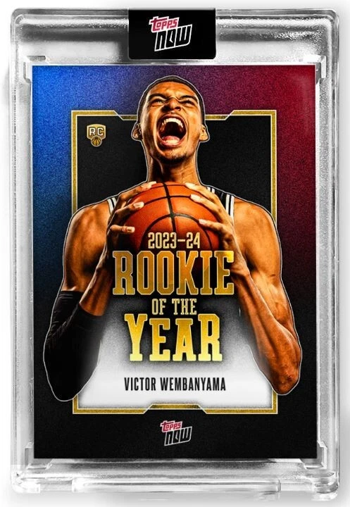 Victor-Wembanyama-Card-2023-24-Topps-Now-VW-6-Rookie-of-the-Year.webp Victor Wembanyama Card: 2023-24 Topps Now VW-6 Rookie of the Year