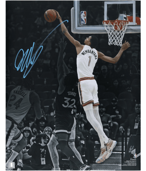 Victor Wembanyama Autographed Poster: 'Spotlight Block'  Photo
