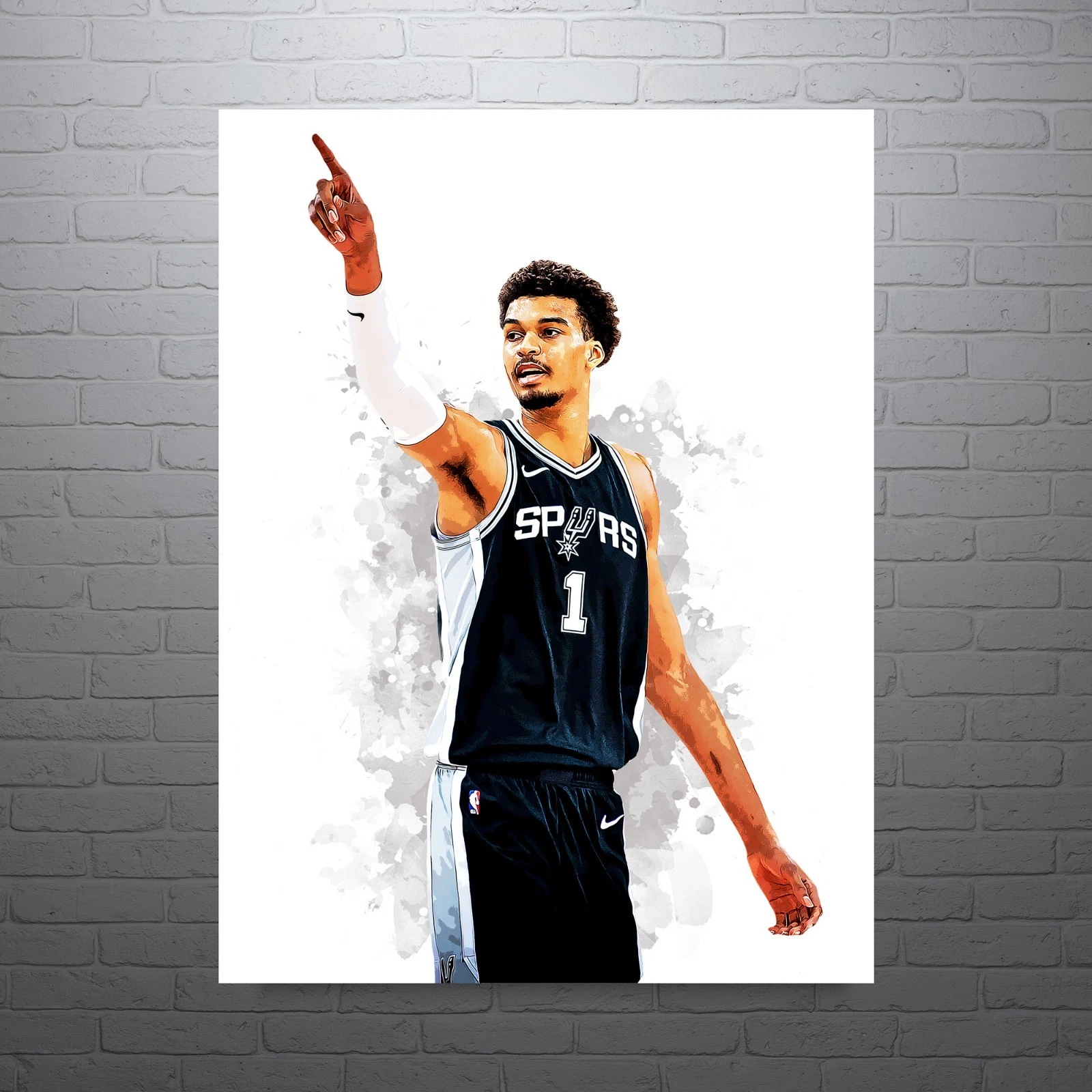 Victor Wembanyama - Ink Color Print Wall Display: 'The Point'