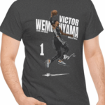 Victor Wembanyama #1 Cartoon Texas Basketball Unisex Cotton Tee