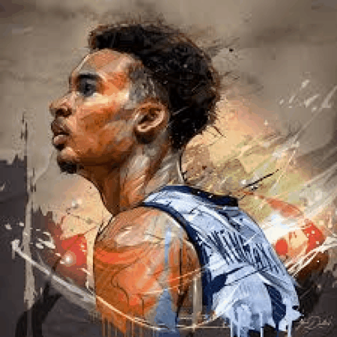 Victor Wembanyama - Ink Matted Poster Wall Display