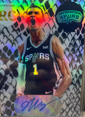 Victor-Wembanyama-facsimile-rookie-Custom-Jumbo-5x7-Novelty-refractor-python-skin-San-Antonio-Spurs-basketball-card-M25