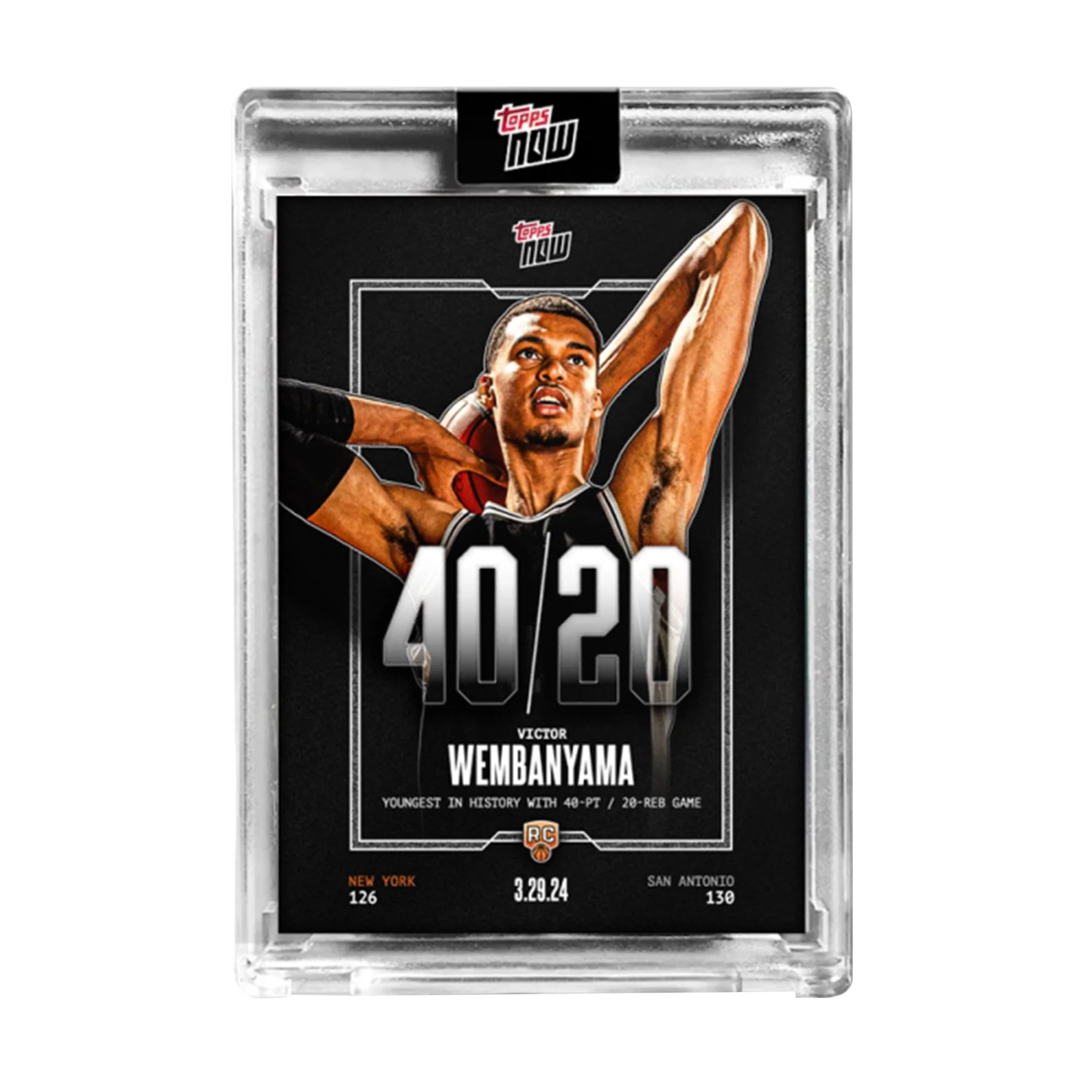 Victor Wembanyama Card: 2023-24 Topps Now Rookie 40/20 Game