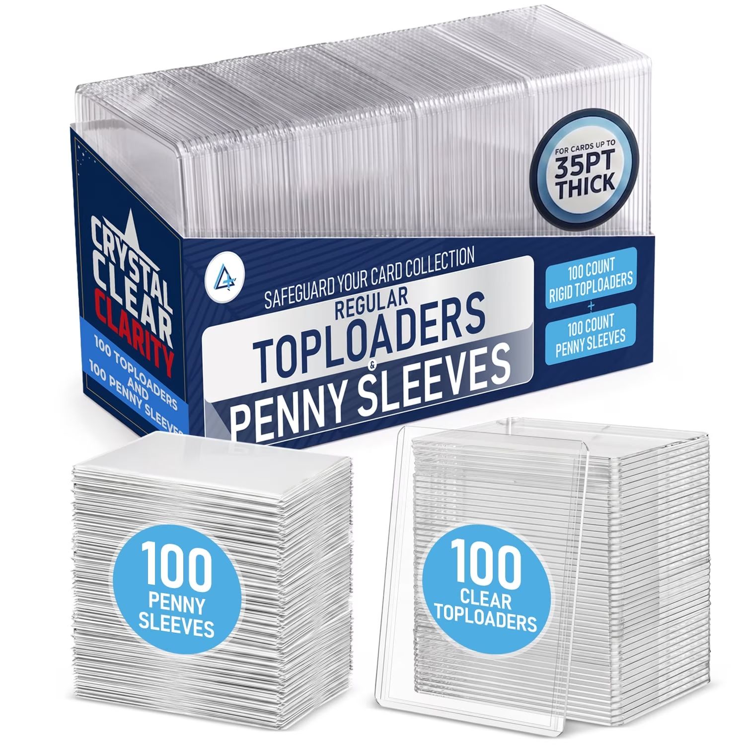 Regular Top Loaders for Cards & Card Sleeves 100ct | Trading Card Sleeves Hard Plastic