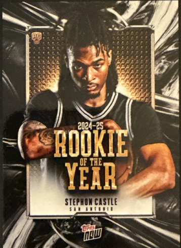 2024-25 Topps Now 14 Stephon Castle Rc Spurs Roy Rookie Of The Year-M 2024-25-Topps-Now-14-Stephon-Castle-Rc-Spurs-Roy-Rookie-Of-The-Year-