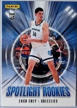 Zach Edey Rookie 2024-25 Panini Spotlight Rookies NBA nu-9 Card Grizzlies 1 of 170-wM Zach Edey Rookie 2024-25 Panini Spotlight Rookies NBA nu-9 Card Grizzlies 1 of 170